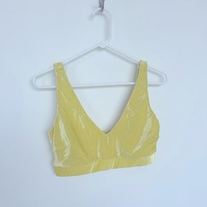 Yellow Velvet Swimsuit Top